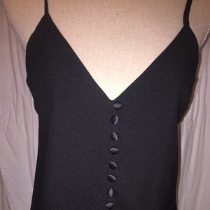 NWT ASOS Black Satin Trimmed Asymmetrical Cami Top